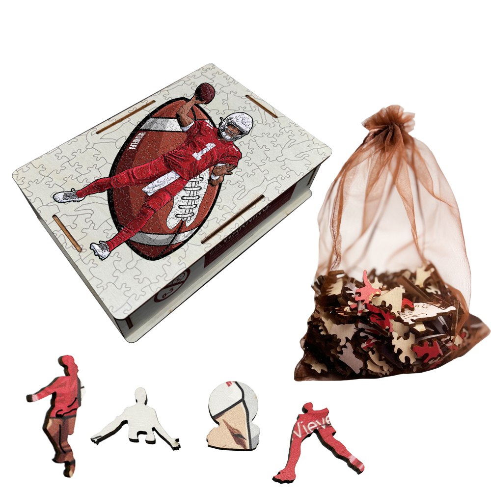 Joe Burrow，Kyler Murray，Patrick Mahomes--Rugby Player Wooden Puzzle