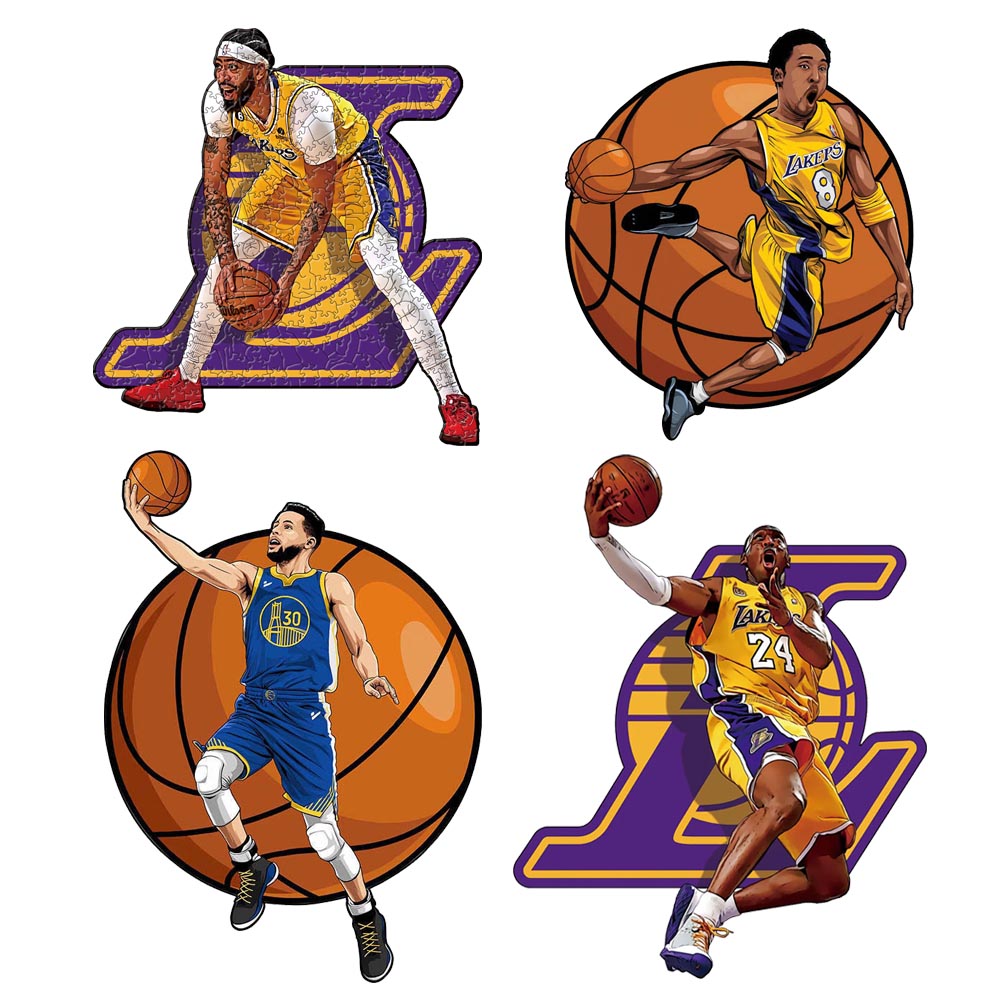 Anthony Davis，Kobe Bryant，Stephen Curry---Basketball Star Wooden Puzzle