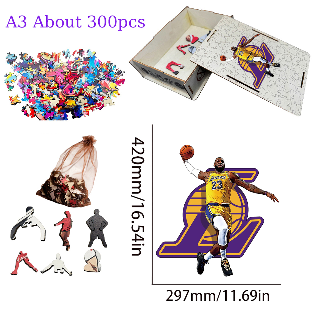 Lebron James--Basketball star wooden puzzle