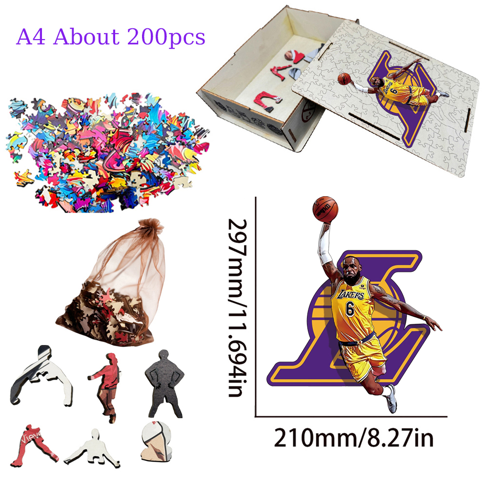Lebron James--Basketball star wooden puzzle