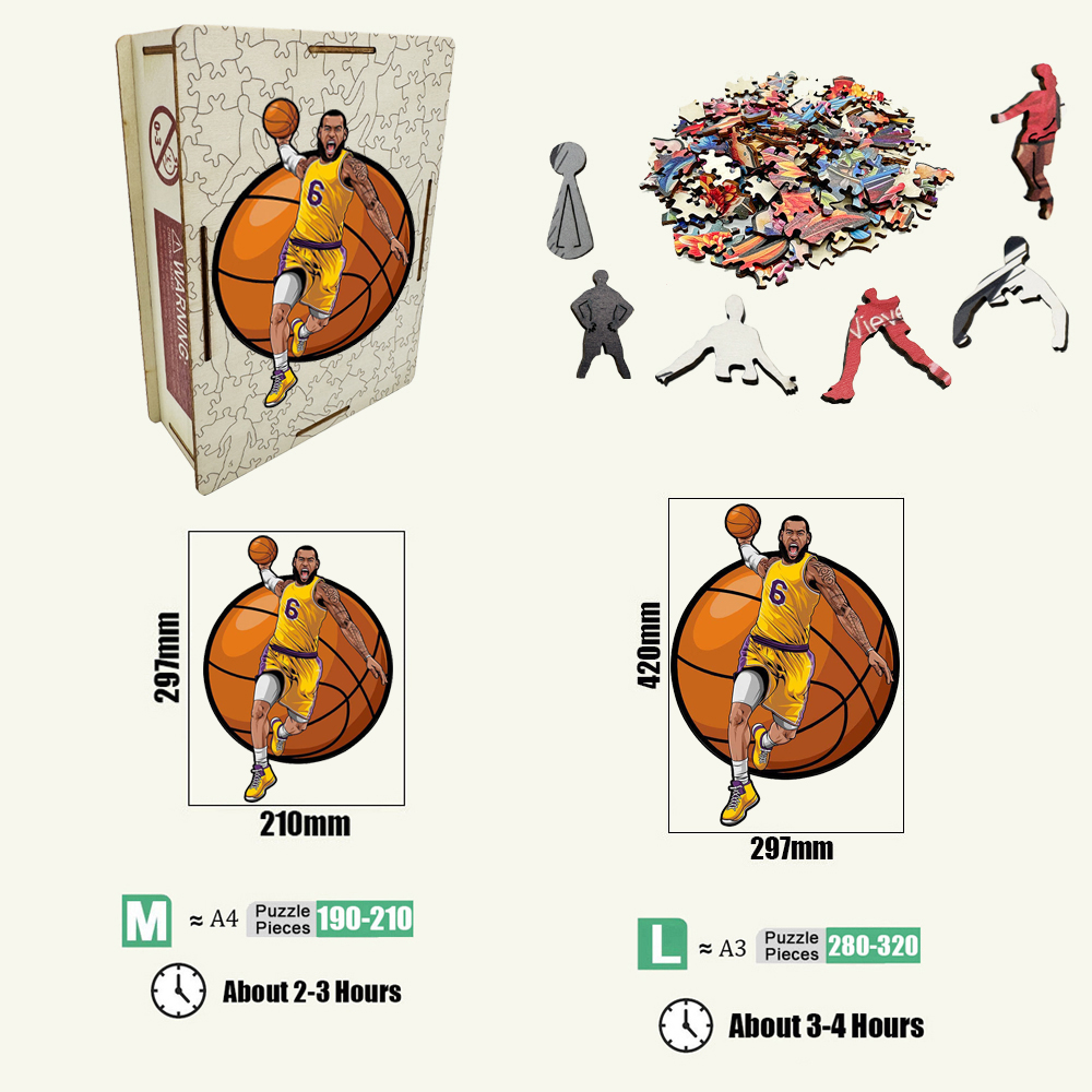 Lebron James--Basketball star wooden puzzle