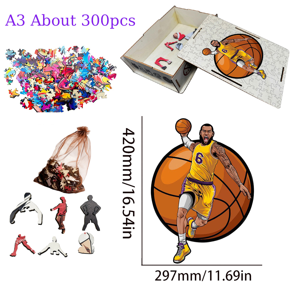 Lebron James--Basketball star wooden puzzle