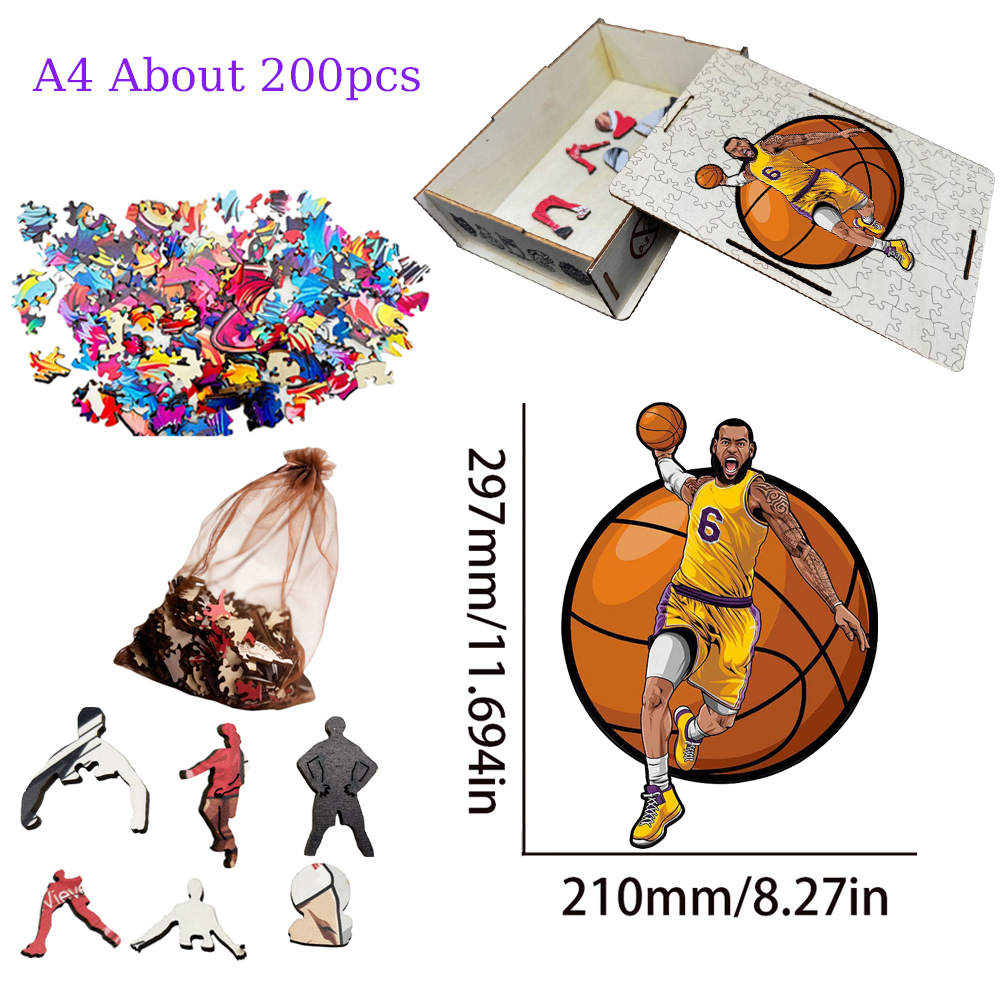Lebron James--Basketball star wooden puzzle