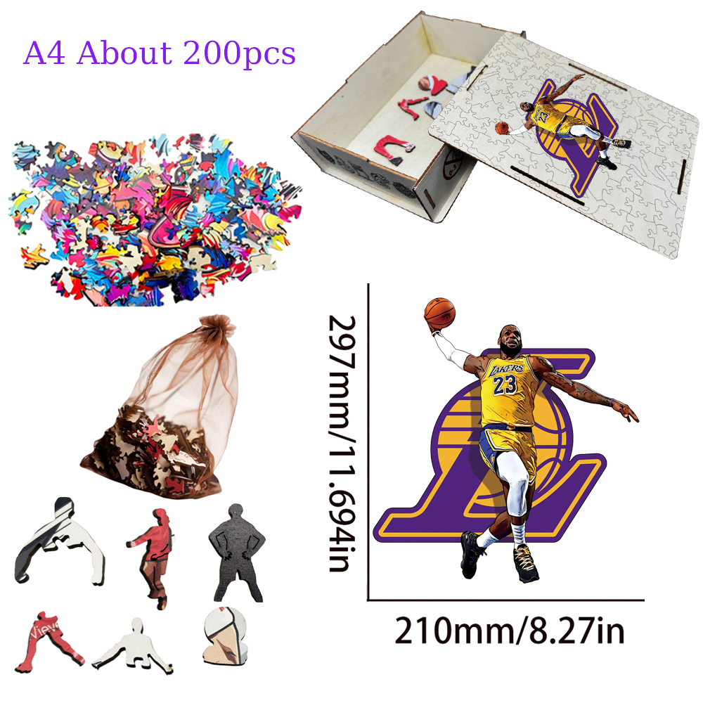 Lebron James--Basketball star wooden puzzle