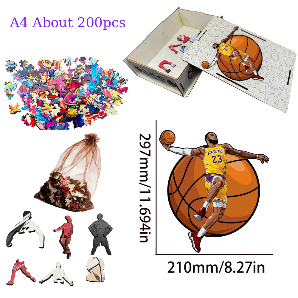 Lebron James--Basketball star wooden puzzle