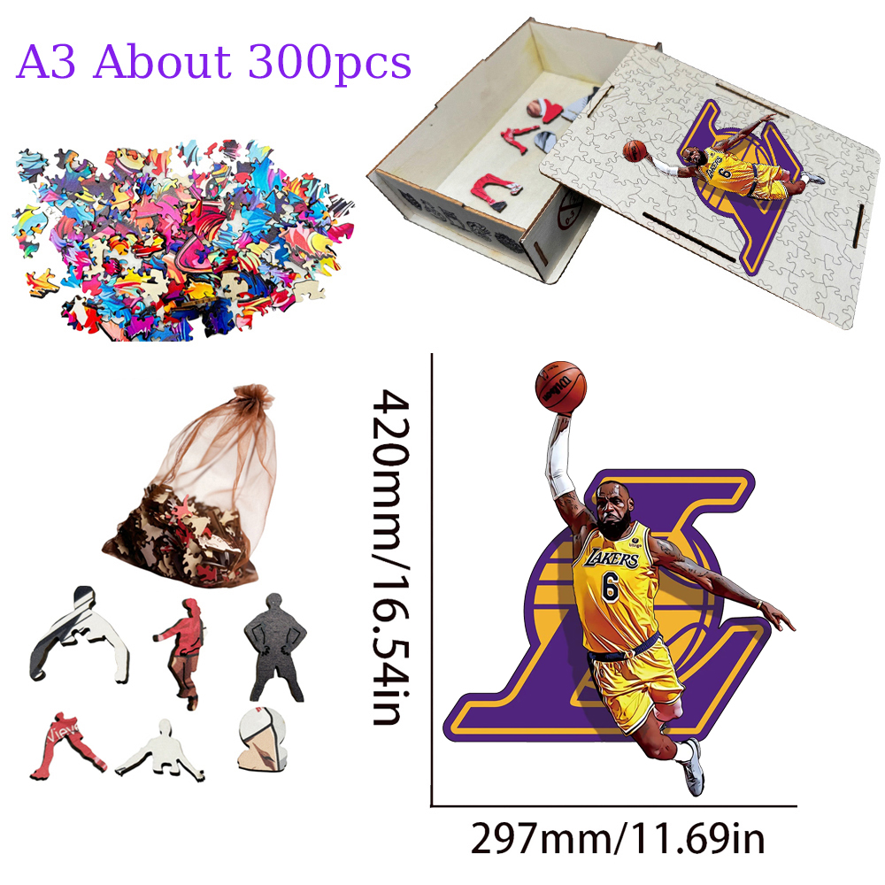 Lebron James--Basketball star wooden puzzle