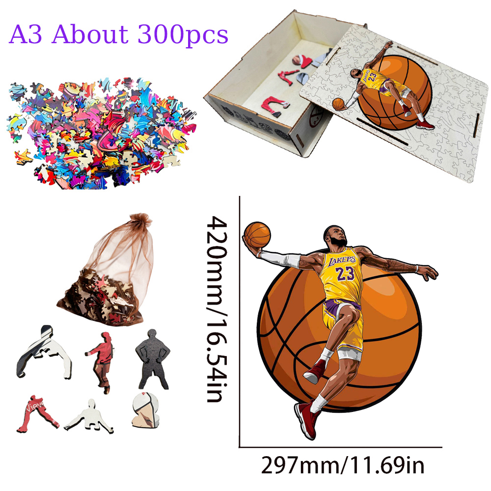 Lebron James--Basketball star wooden puzzle