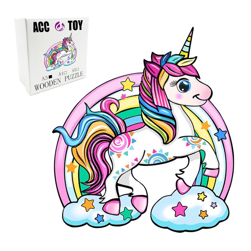 Animal wooden puzzle-Unicorn