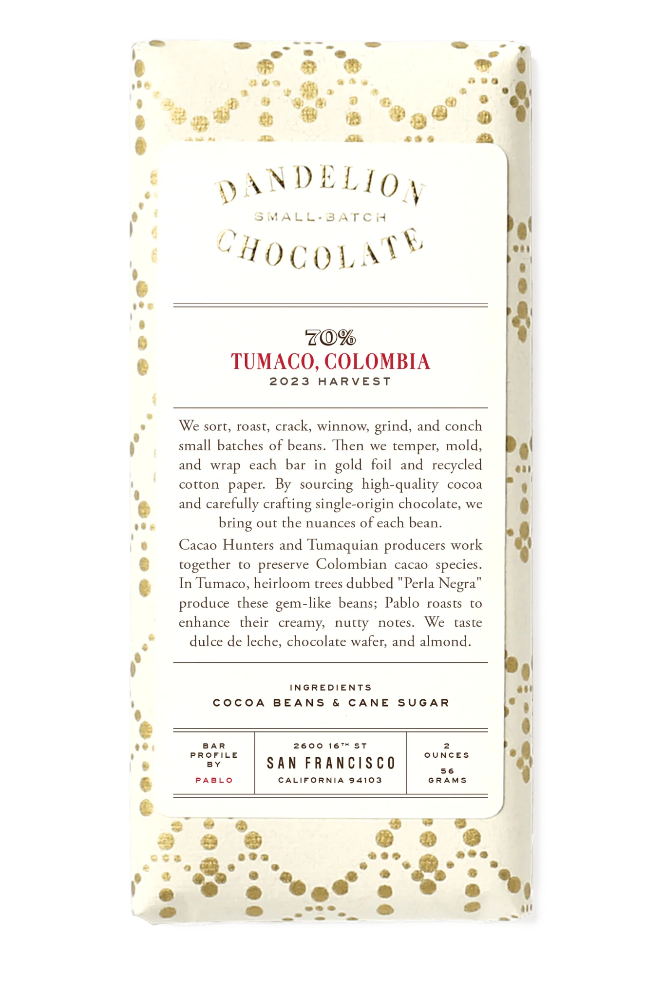 Tumaco, Colombia 70% Single-Origin Chocolate Bar