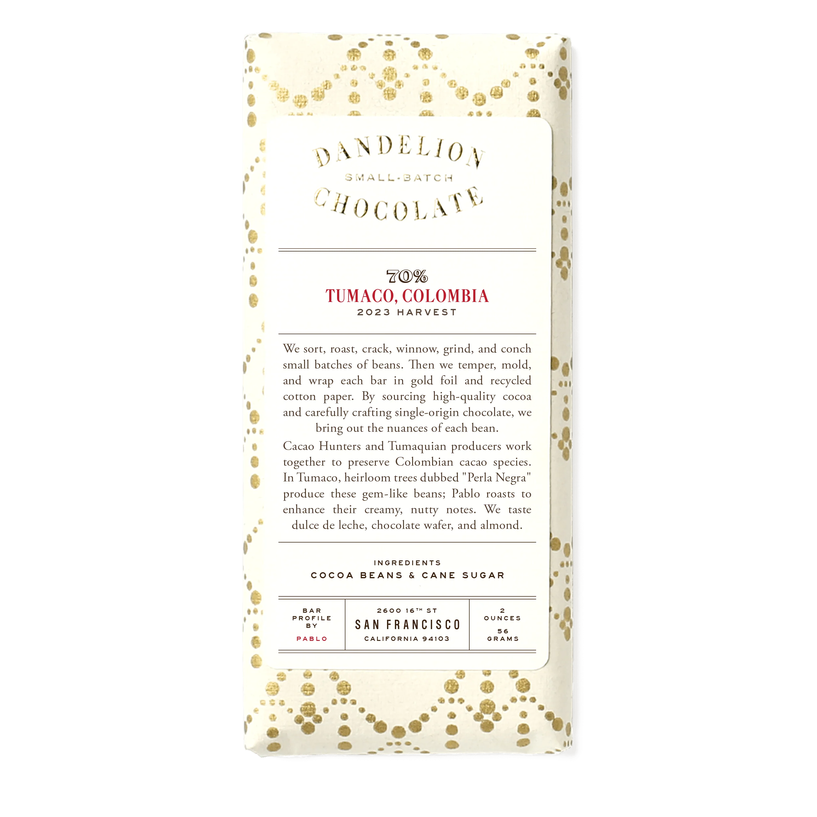 Tumaco, Colombia 70% Single-Origin Chocolate Bar