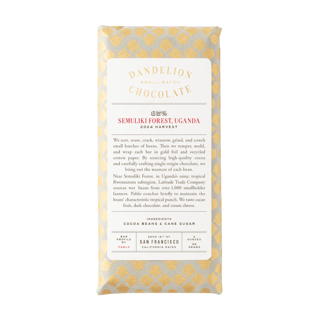 Semuliki Forest, Uganda 85% Single-Origin Chocolate Bar