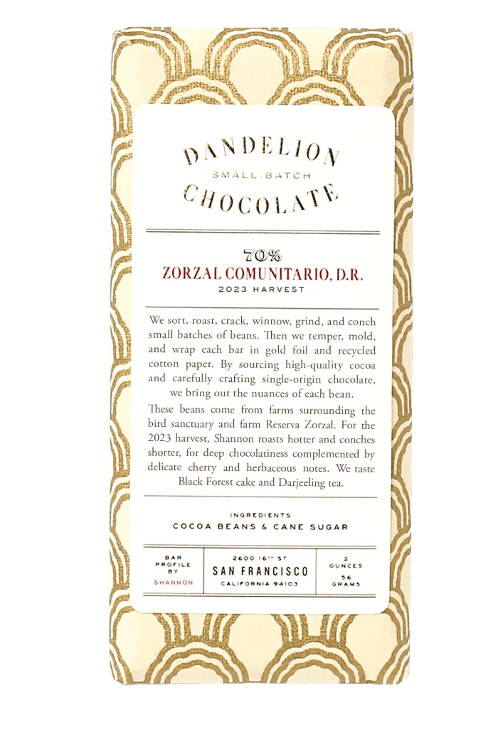 Zorzal Comunitario, Dominican Republic 70% Single-Origin Chocolate Bar