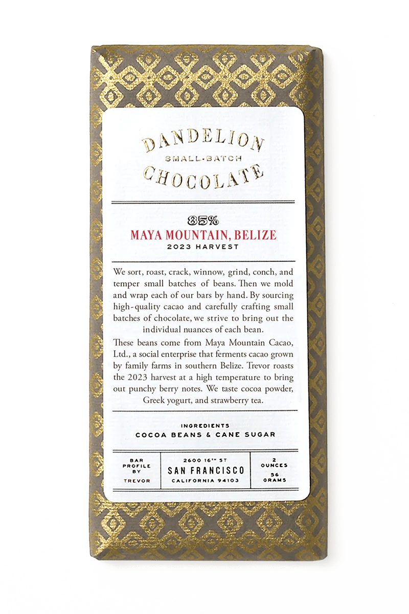 Maya Mountain, Belize 85% 2023 Batch 1 Single-Origin Chocolate Bar