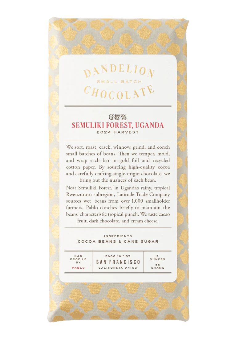 Semuliki Forest, Uganda 85% Single-Origin Chocolate Bar