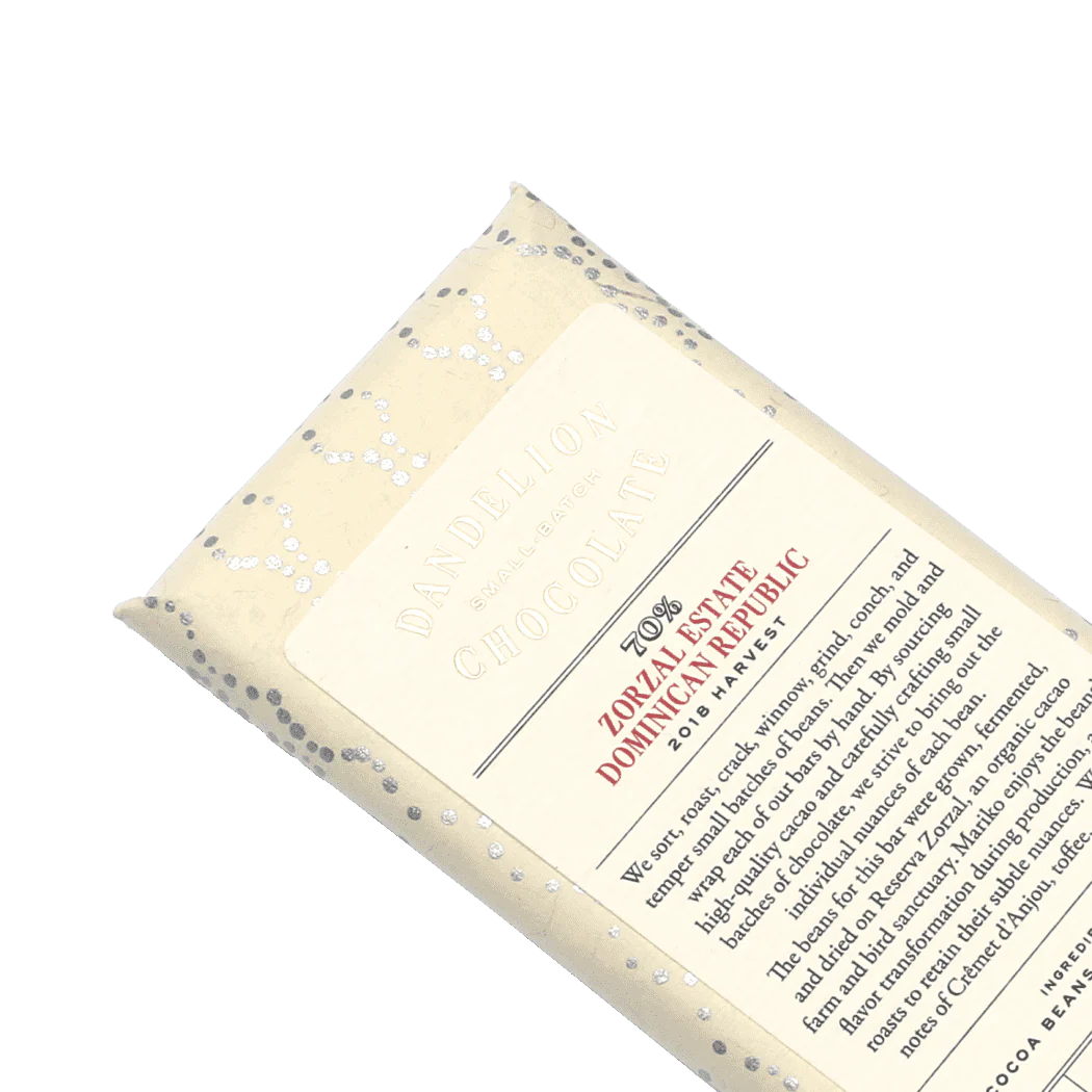 Dandelion Chocolate Japan - Zorzal Estate, Dominican Republic 70% 2018 Harvest Single-Origin Chocolate Bar