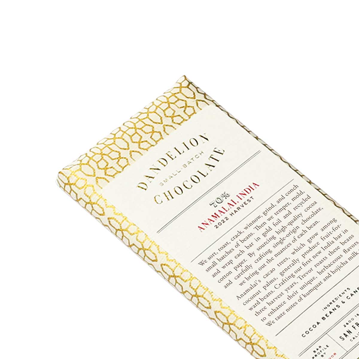 Anamalai, India 70% 2022 Harvest Single-Origin Chocolate Bar