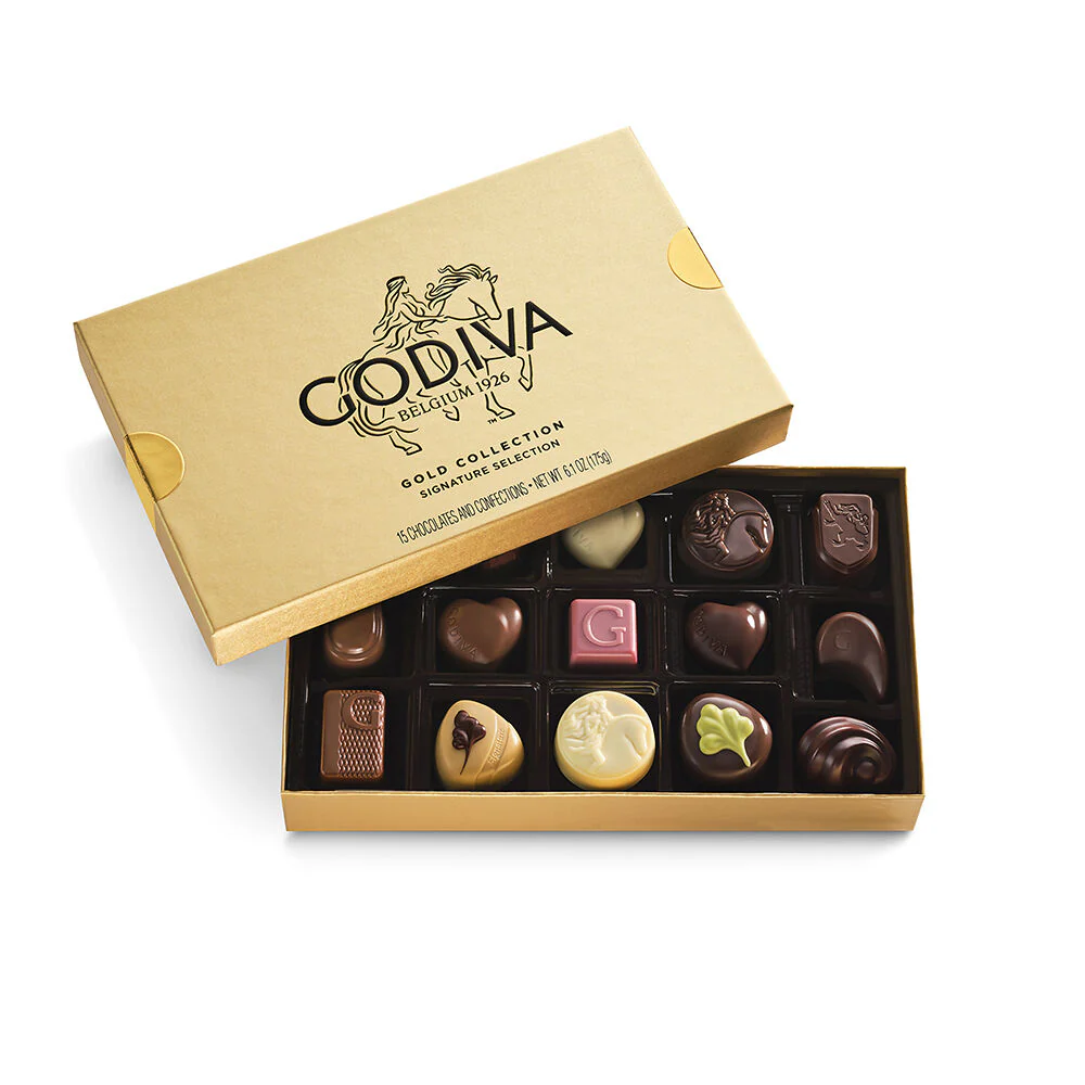 Assorted Chocolate Gold Gift Box, 15pc.