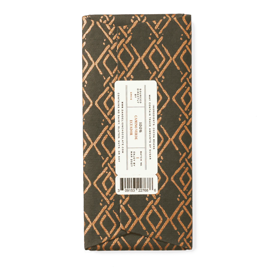 100% Camino Verde, Ecuador, 2024 Harvest, Batch 1 Single-Origin Chocolate Bar