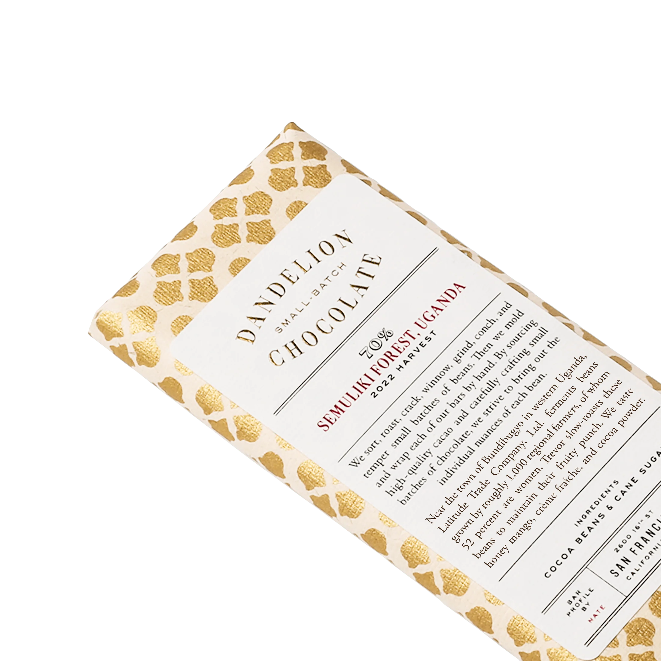 Semuliki Forest, Uganda 70% 2022 Harvest Single-Origin Chocolate Bar