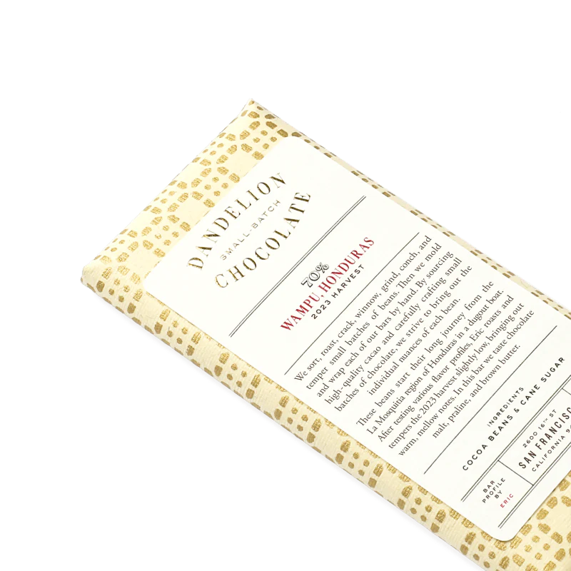 Wampu, Honduras 70% 2023 Harvest Single-Origin Chocolate Bar