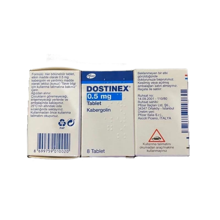 卡麦角林 土耳其 进口 回奶片 抑汝 抑制泌乳素 0.5mg 8粒/瓶 辉瑞 Pfizer 蓝卡
