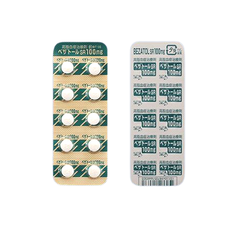 高血脂 症治疗剂 降血溶脂 降胆固醇 保护血管 绿 降血脂 Bezatol苯扎贝特SR缓释片100mg：100片 高脂血症治疗剂 降血溶脂 降胆固醇 保护血管