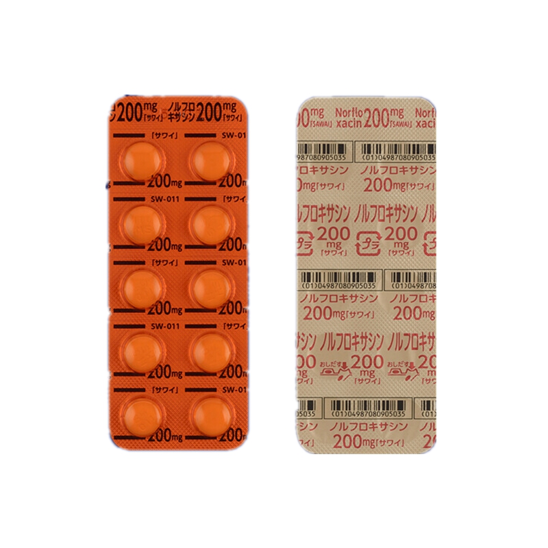 Norfloxacin诺氟沙星片100mg 200mg「沢井」抗菌消炎 各类感染表面性皮肤感染症、深层性皮肤感染症、慢性脓皮症、咽头炎、喉头炎、扁桃炎、急性支气管炎、膀胱炎、肾炎、前立腺炎(急、症、慢性)、尿道炎、胆嚢炎、胆管炎、感染性肠炎、肠炎，中耳炎、副鼻腔炎等
