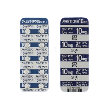 Atorvastatin阿托伐他汀10mg「沢井」：100片 降低低密度脂蛋白胆固醇 升高高密度脂蛋白胆固醇 降低甘油三酯 抗炎 改善血管功能 预防心血管疾病 高血脂 高血压 高胆固醇