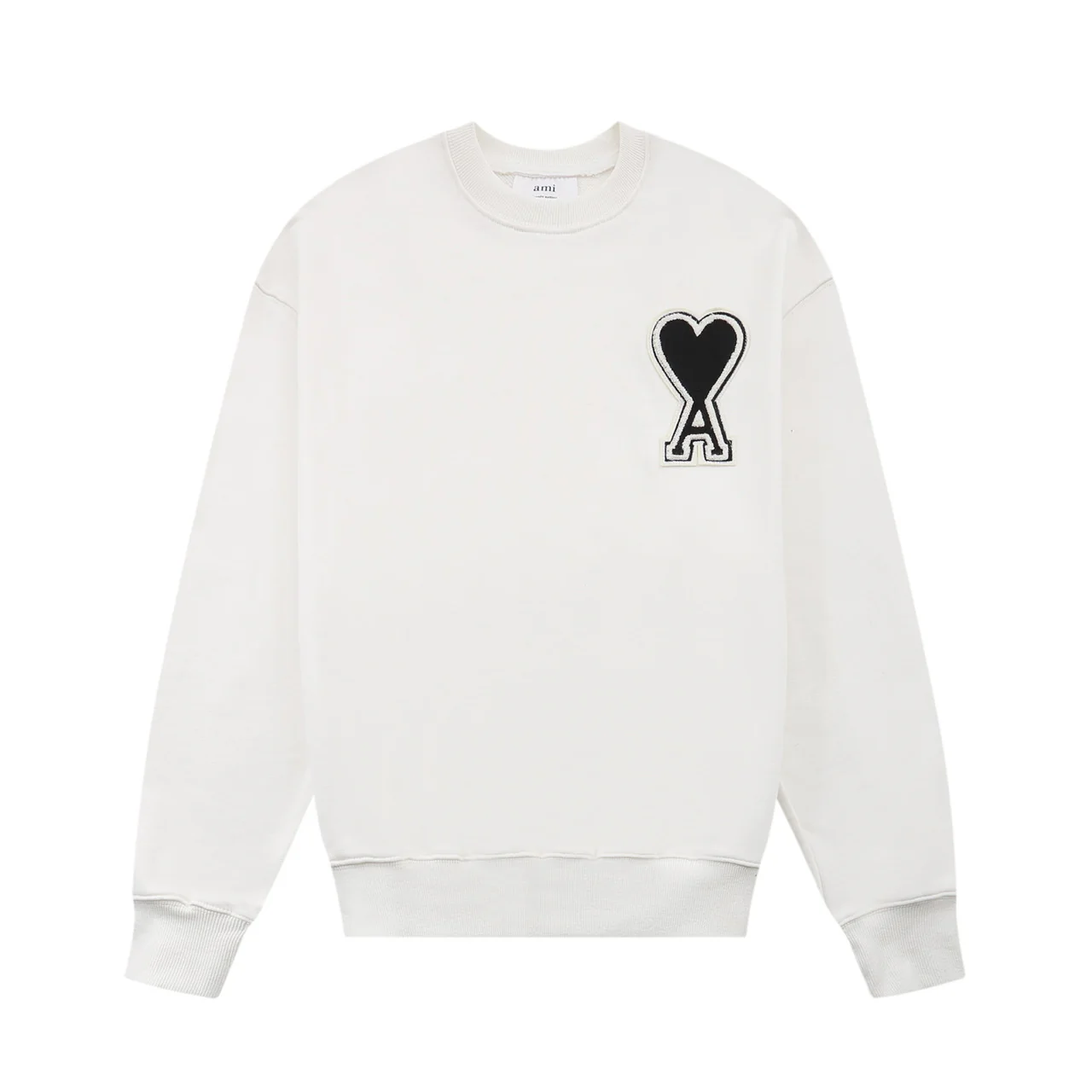 MA* Red Heart Solid Color Big Heart Round Neck Peach Heart Sweatshirt (9 Colors)