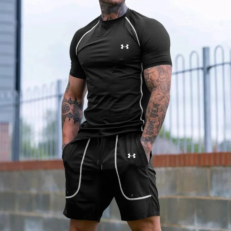Sports casual breathable loose T-shirt shorts 2-piece set