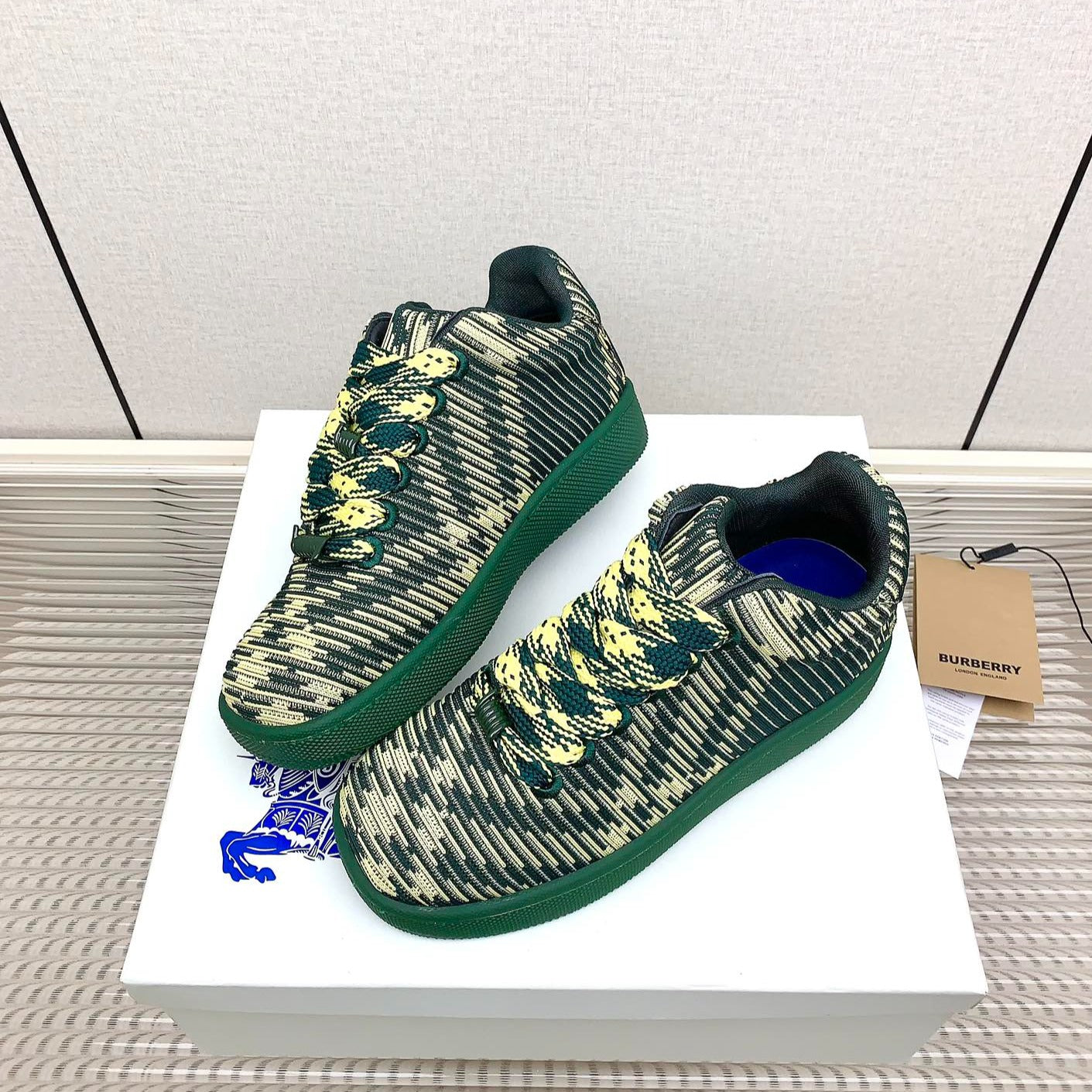BUrb** series plaid knitted sneakers***VIP 1:1