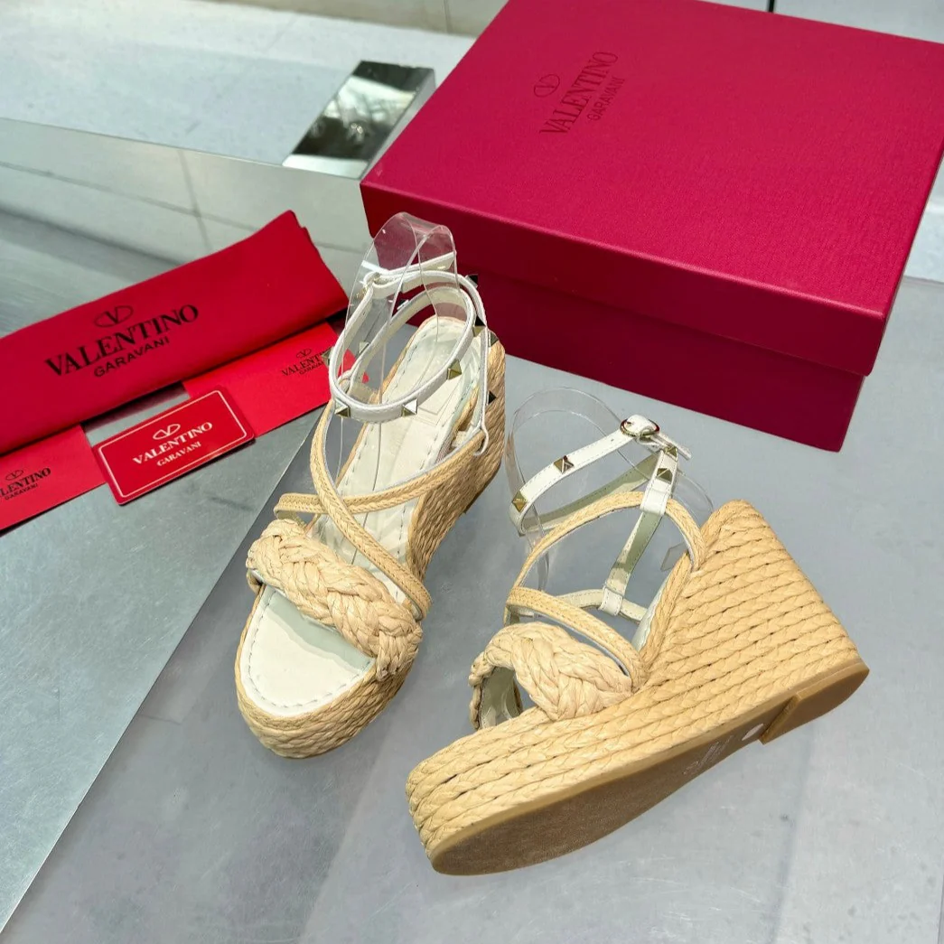 Valenti* 24 new raffia hollow heel sandals 1:1 VIP
