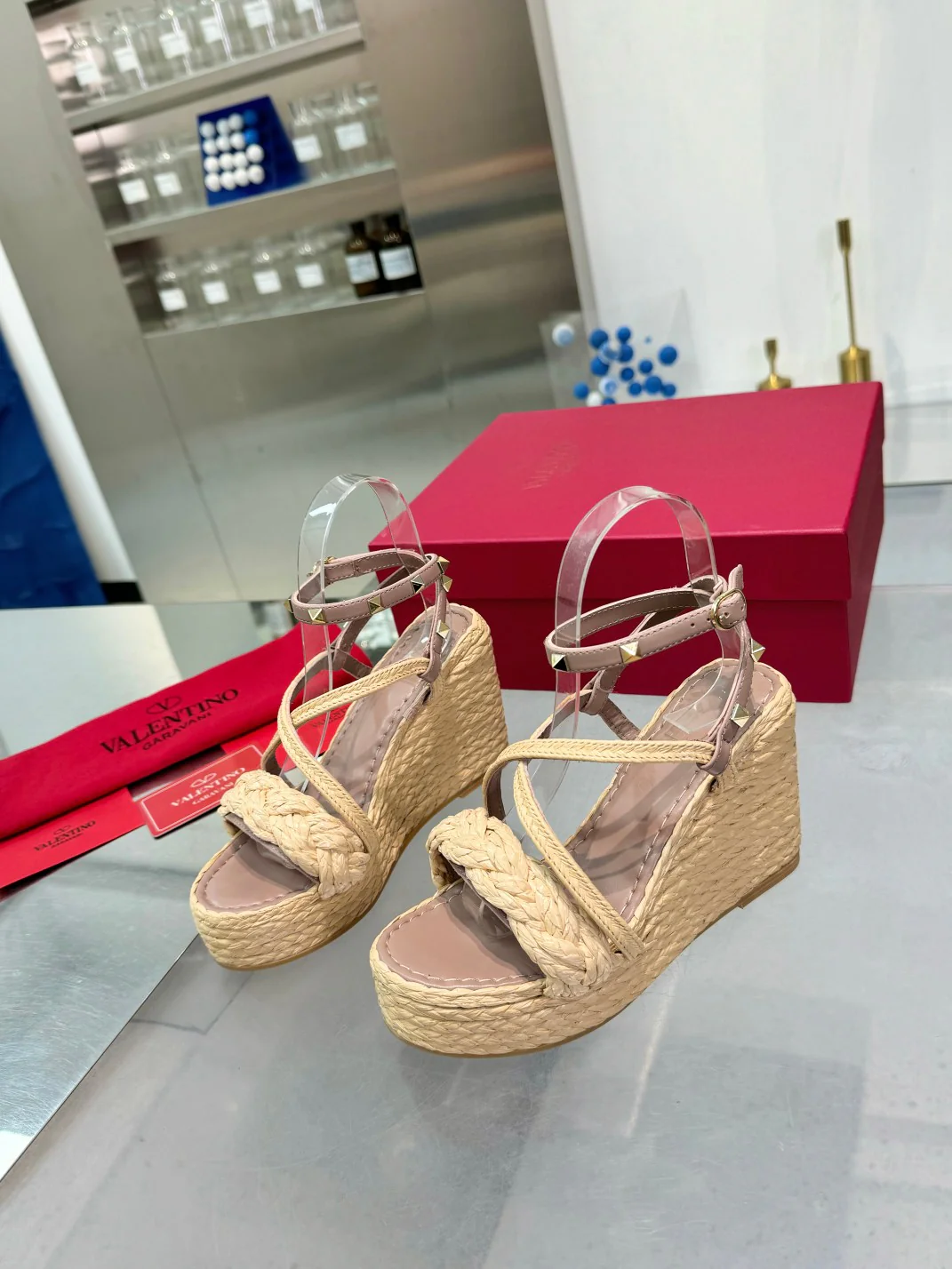 Valenti* 24 new raffia hollow heel sandals 1:1 VIP