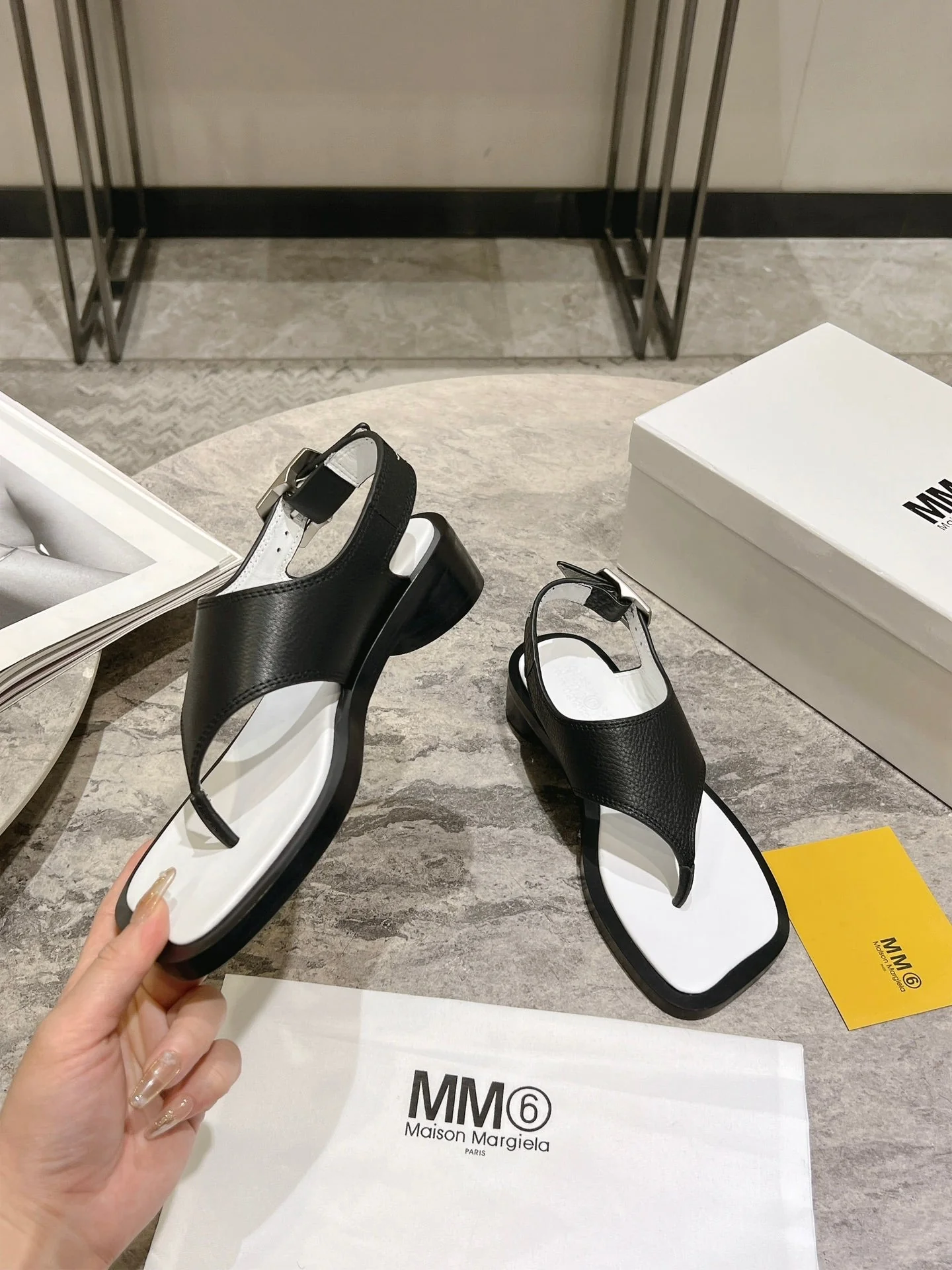 MM gold flip-up sandals VIP 1