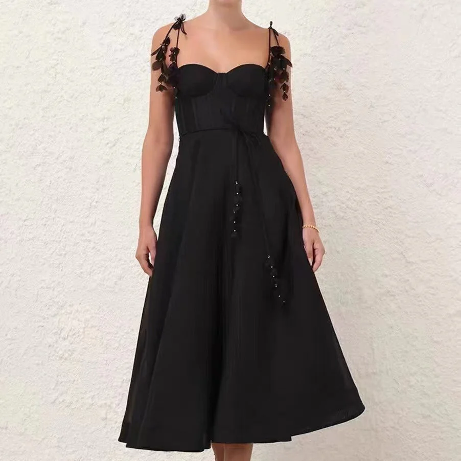 ZIM* Petal Tie Bandeau Slip Dress