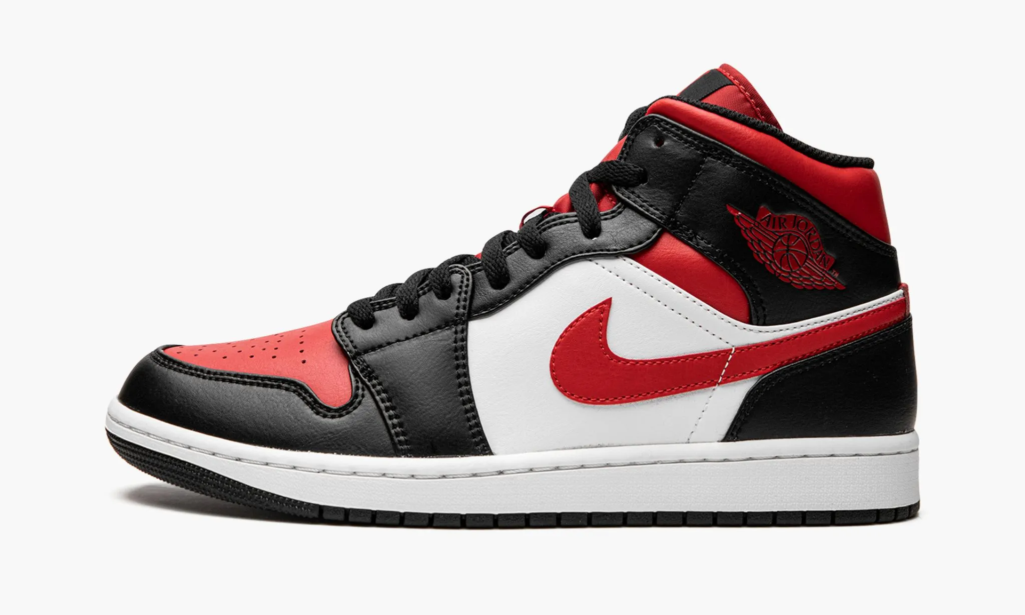 Jordan 1 Mid White Black Red (2022) - NeoLux