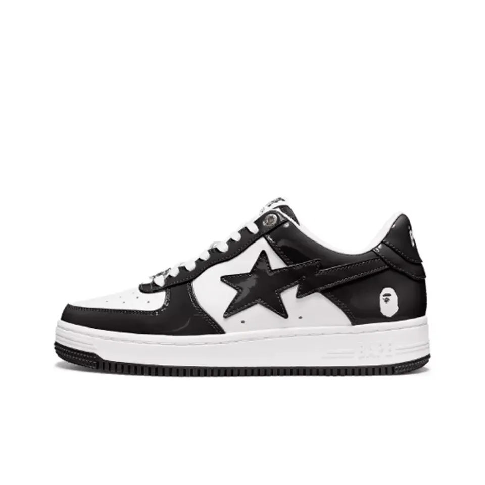 Bape Sta Patent Leather Black White - NeoLux