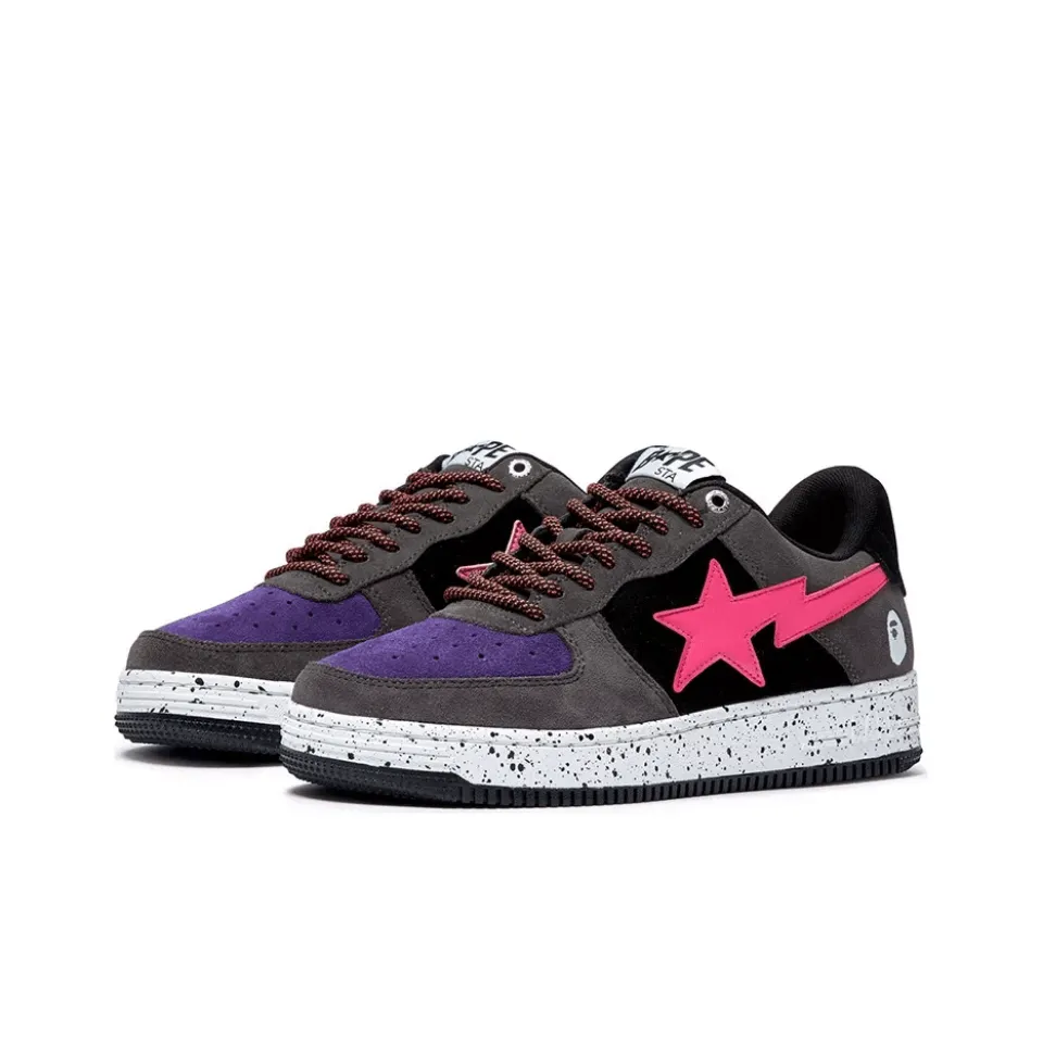 Bape Sta Black Grey Pink Suede - NeoLux