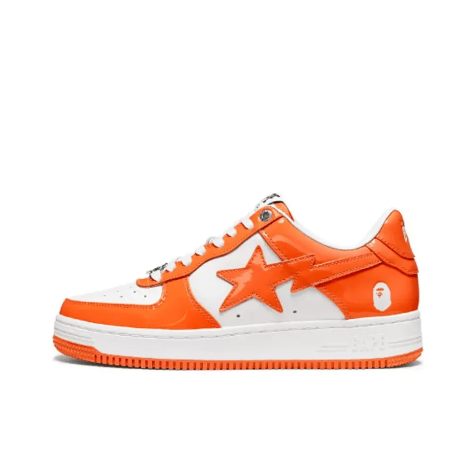Bape Sta Patent Leather Orange White - NeoLux