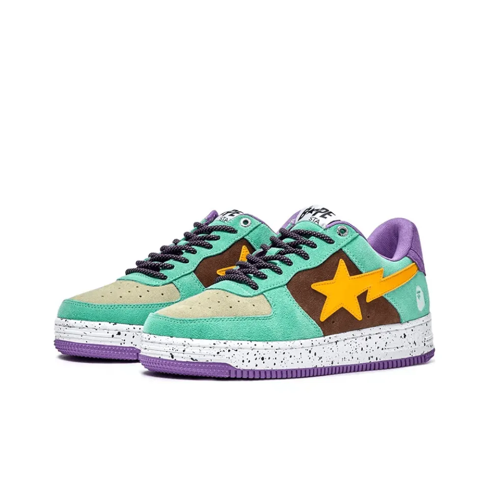 Bape Sta Teal Brown Yellow Suede - NeoLux