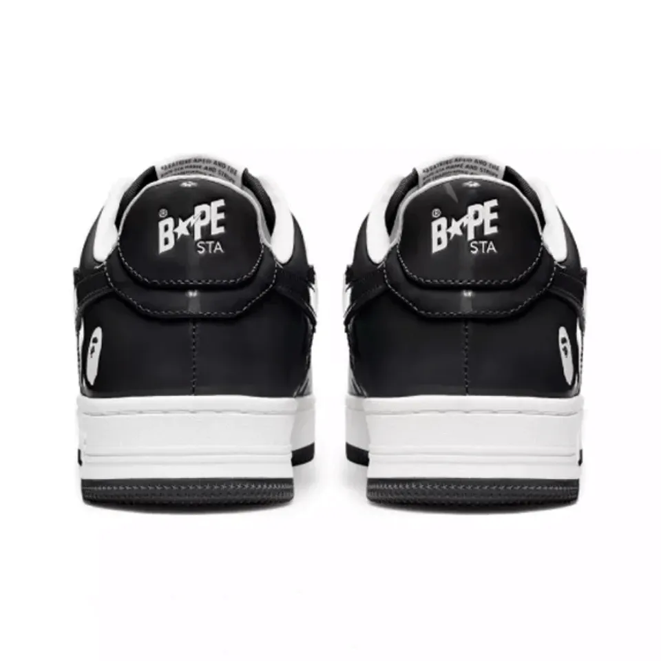 Bape Sta Patent Leather Black White - NeoLux