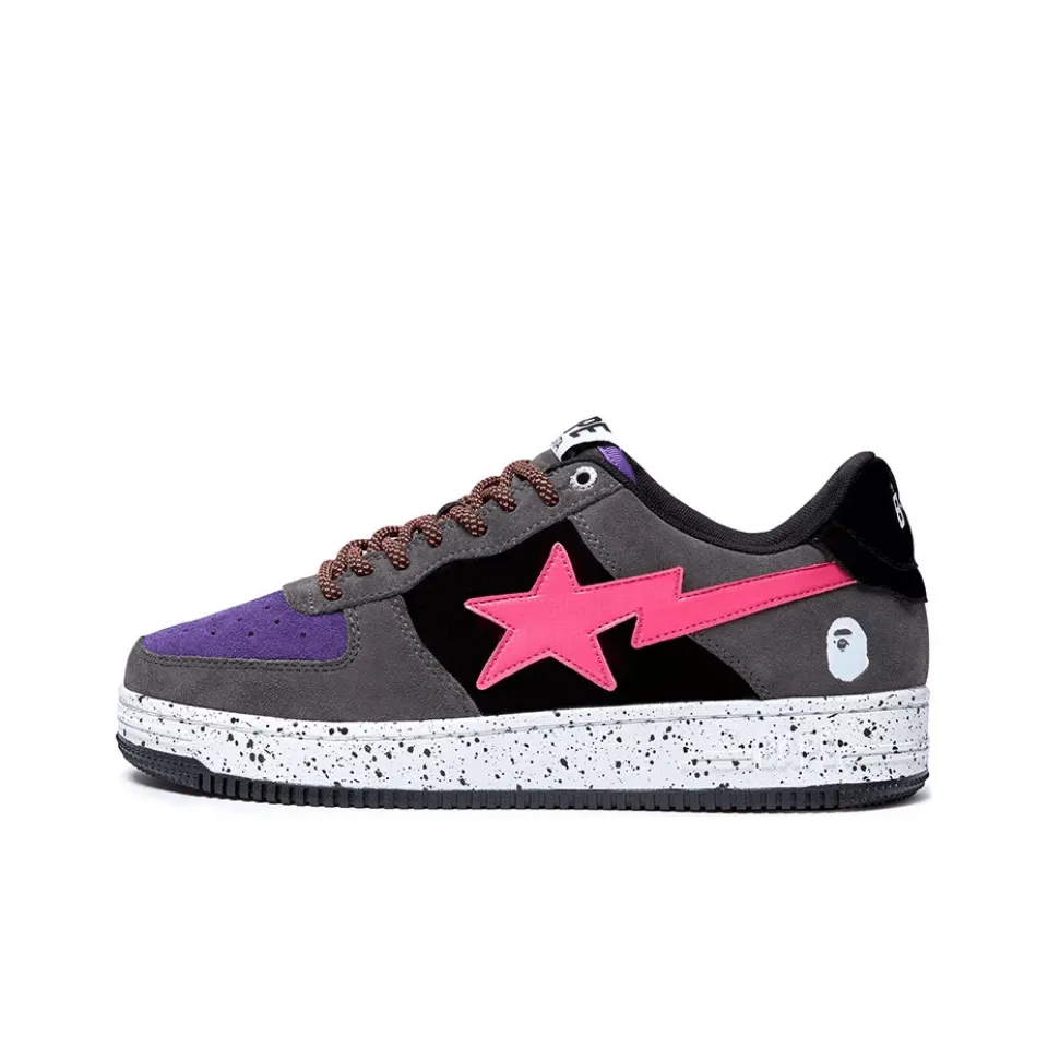 Bape Sta Black Grey Pink Suede - NeoLux