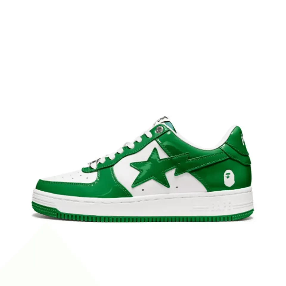 Bape Sta Patent Leather Green White - NeoLux