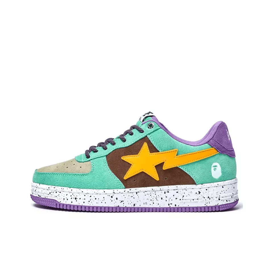 Bape Sta Teal Brown Yellow Suede - NeoLux