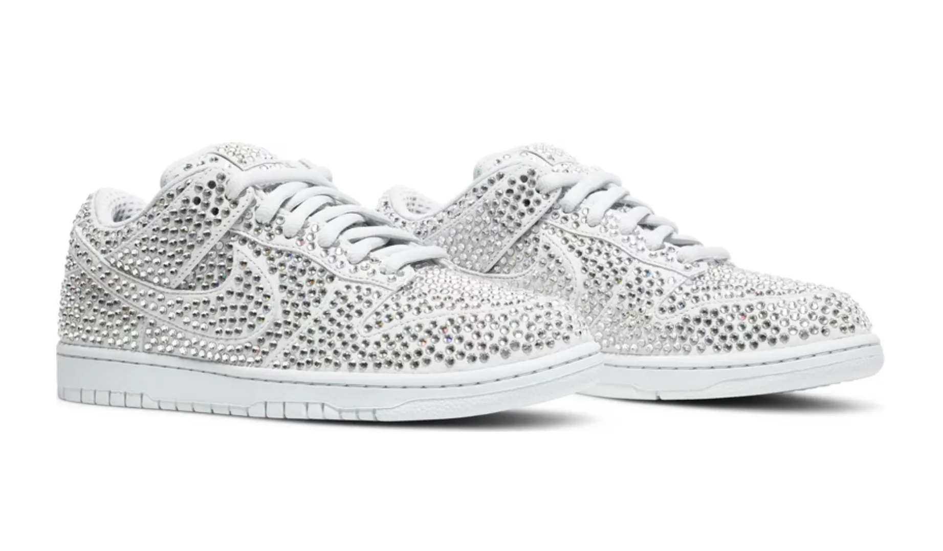 Cactus Plant Flea Market x Swarovski x Dunk Low 'Pure Platinum' - NeoLux