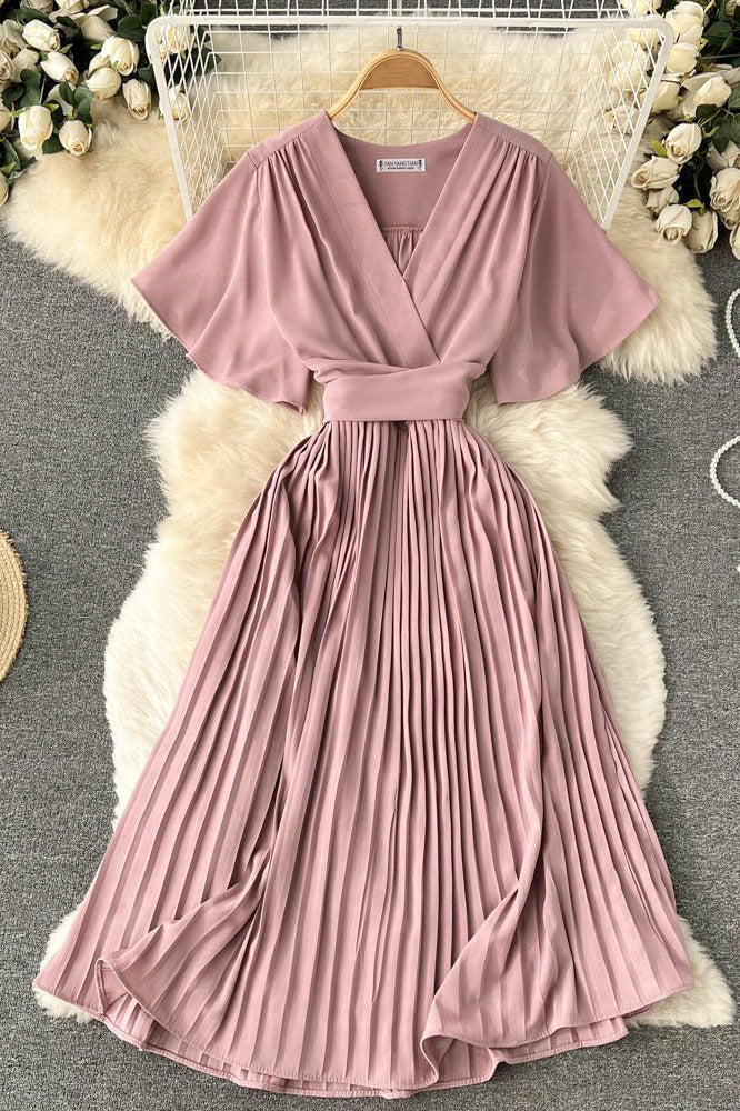 Fashion Women V-Neck Ruffle Maxi Dress