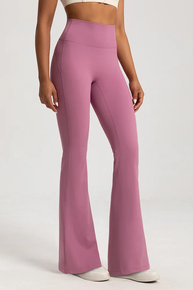 Naked High Waisted Waist Cinching Hip Lifting Fitness Exercise Elastic Bell Bottom Pants Women Casual Outdoor Running Yoga Pants