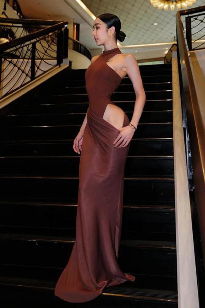 Satin Sexy Hollow Out Women Maxi Dress Black Sleeveless High Waist Dress Female Autumn Skinny Elegant Party Clubwear