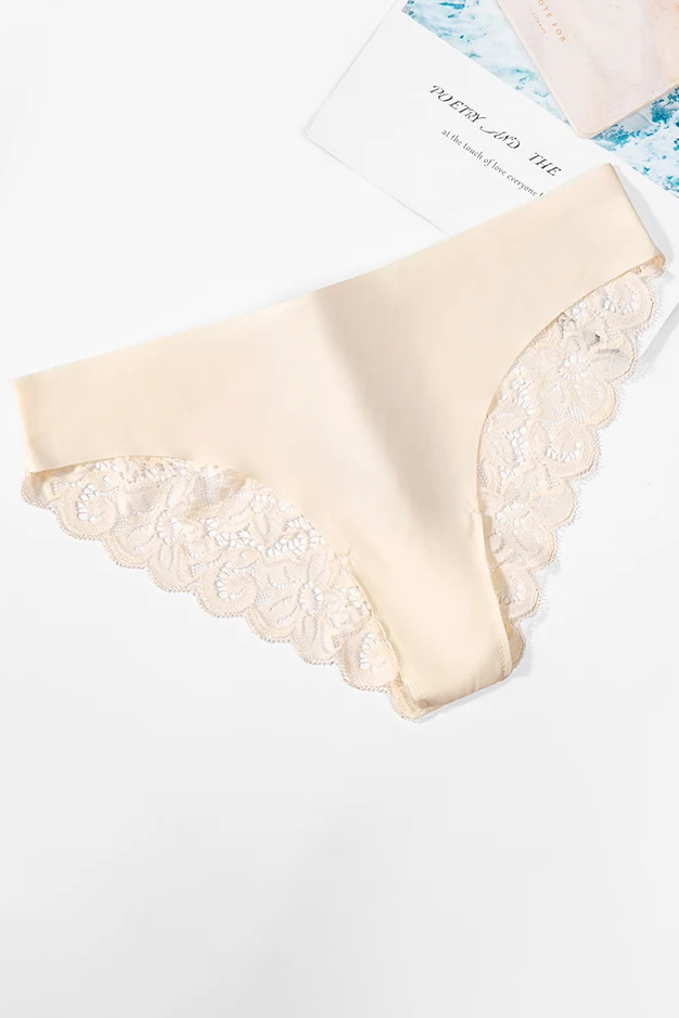 3PCS Women's Panties Set Sweet Lace Female Underwear Hollow Out Sexy Lingerie Soft Silk Satin Briefs Cozy Woman Underpants