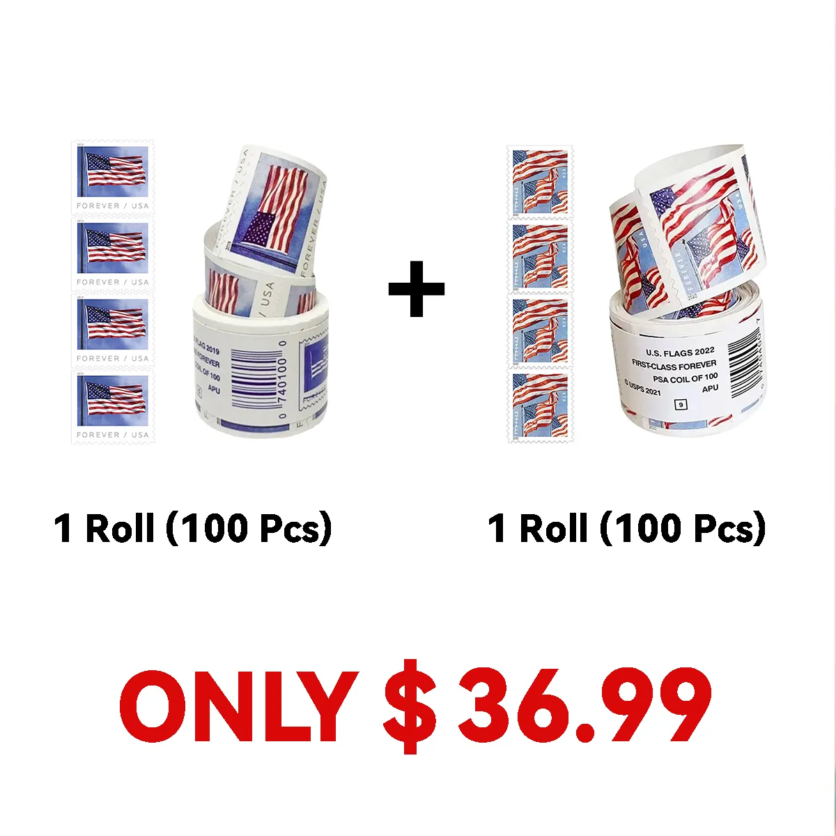 2019 U.S. Flag Stamps &2022 U.S. Flag Stamps